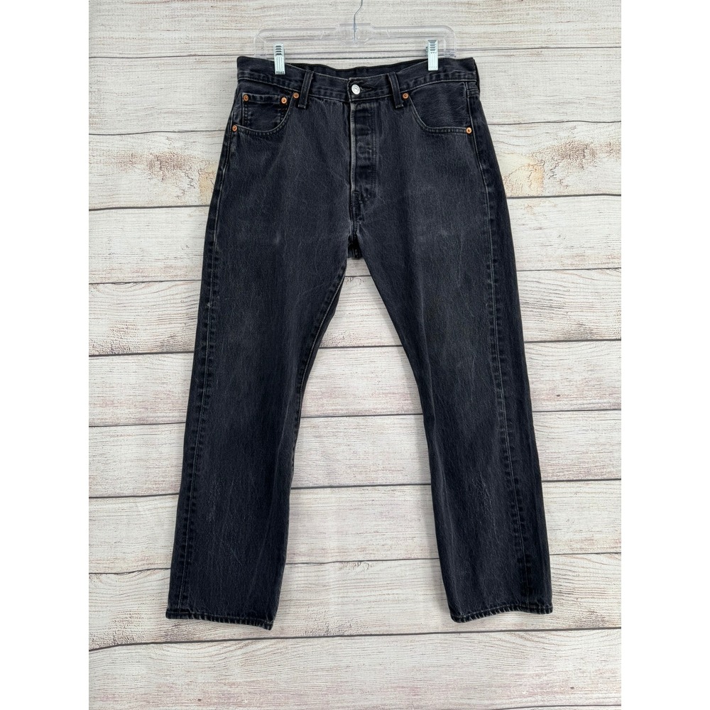 Levi's 501 Original Fit Men 34x30 Faded Black Straight Leg Button Fly Jeans